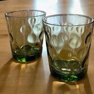 Hazel Atlas tumblers, set of 2, Eldorado green, mid century modern, no flaws
